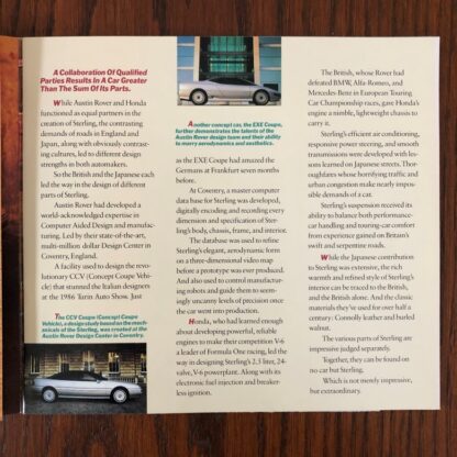1986 Rover Sterling Brochure - Image 3