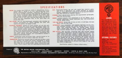 1956/57 MG MGA Brochure - Image 2