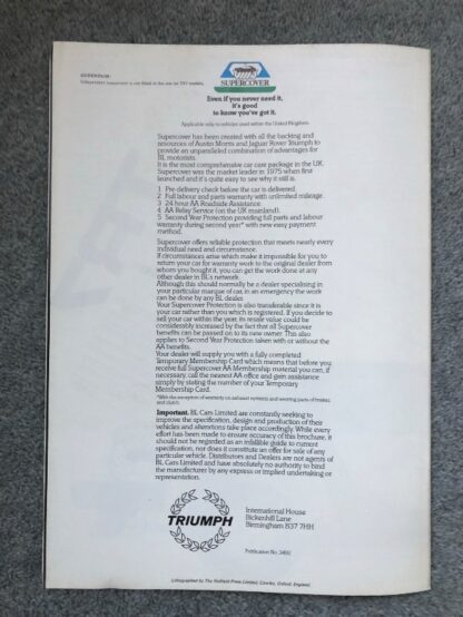 1981 Triumph TR7 Brochure - Image 12