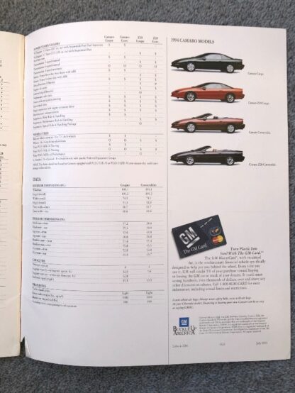 1994 Chevrolet Camaro Brochure - Image 17