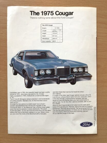 1975 Ford Range Brochure Mustang, Cougar, Gran Torino, Monarch - Image 7