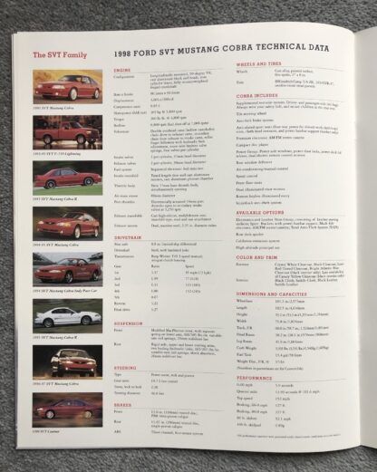 1998 Ford Mustang SVT Cobra Brochure - Image 11