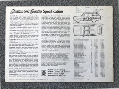 1972 Morris Marina Estate Brochure - Image 6