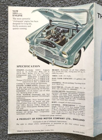 1956 Ford Zephyr MK II Brochure - Image 7