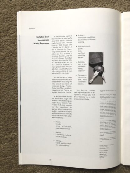 1993 Porsche Range Brochure, 968, 911 928 - Image 12