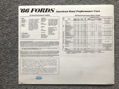 1966 Ford Range Brochure Mustang, Fairlane, Falcon, Thunderbird - Image 9