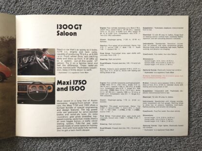1971 Austin Saloon Range Brochure Mini Maxi 1300 1800 - Image 4