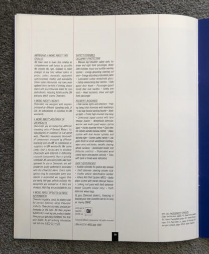 1989 Chevrolet Corvette Brochure - Image 17