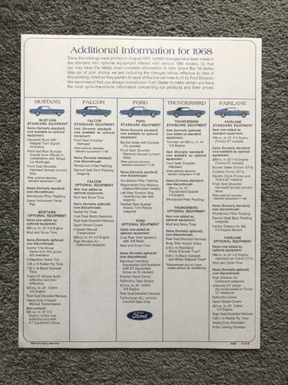 1968 Ford Range Brochure Falcon, Thunderbird, Galaxie, Fairlane - Image 14