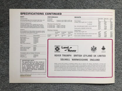 1974 Land Rover 109" Brochure - Image 15