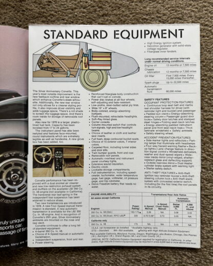 1978 Chevrolet Corvette Brochure - 25th Anniversary Edition - Image 2
