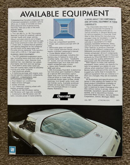 1978 Chevrolet Corvette Brochure - 25th Anniversary Edition - Image 4