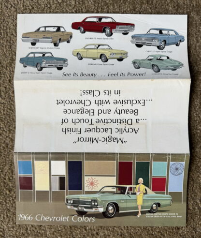 1966 Chevrolet Range Paint Colours Brochure Impala, Caprice, Corvette, Nova - Image 3