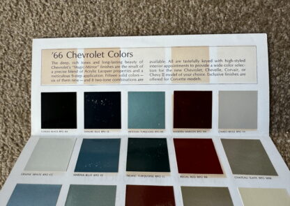 1966 Chevrolet Range Paint Colours Brochure Impala, Caprice, Corvette, Nova - Image 5