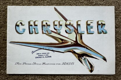1955 Chrysler Windsor New Yorker Range Brochure