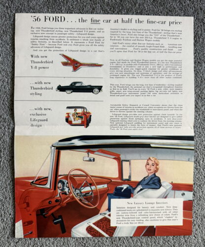 1956 Ford Range Brochure Fairlane, Custom, Wagons, Thunderbird - Image 2
