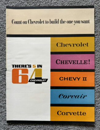 1964 Chevrolet Range Brochure Corvette Impala Corvair Bel Air Biscayne