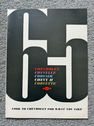 1965 Chevrolet Range Brochure Corvette Impala Corvair Bel Air Biscayne