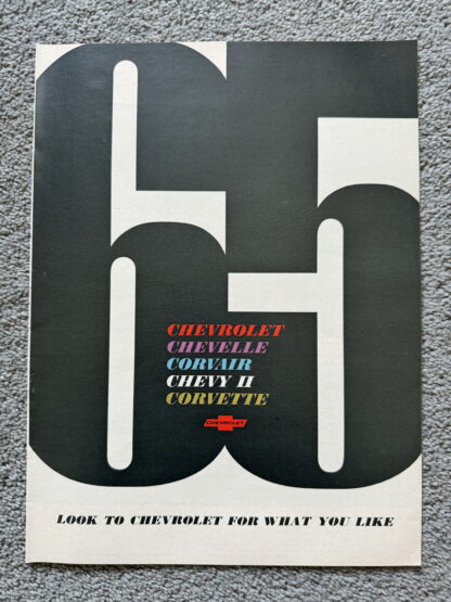 1965 Chevrolet Range Brochure Corvette Impala Corvair Bel Air Biscayne