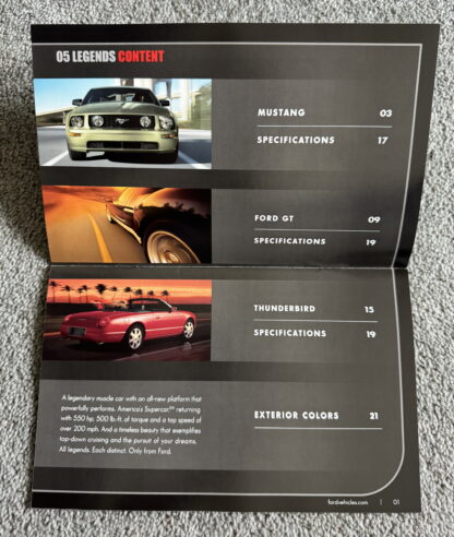 2005 Ford Premium Range Brochure Mustang, GT, Thunderbird - Image 2