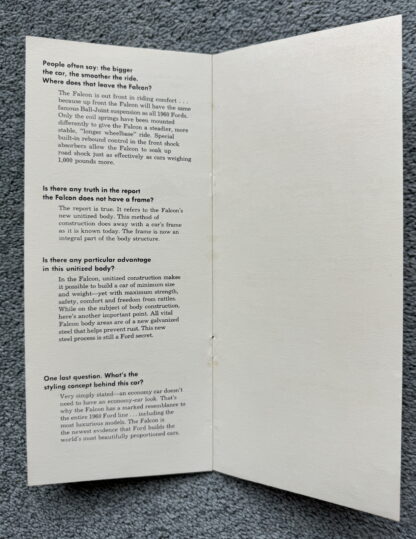 1959 Ford Falcon Q&A Brochure - Image 6