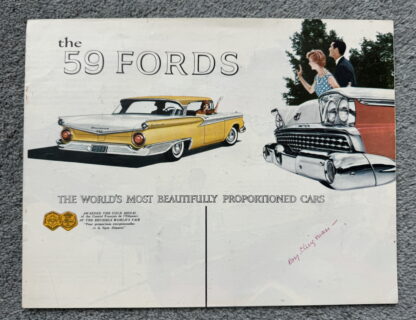 1959 Ford Range Brochure Fairlane, Thunderbird, Custom, Wagons