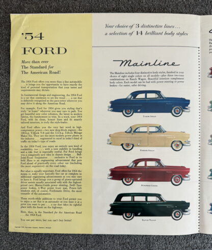 1954 Ford Range Brochure Crestline, Customline, Mainline, Wagons - Image 3
