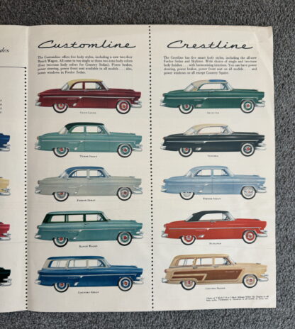 1954 Ford Range Brochure Crestline, Customline, Mainline, Wagons - Image 4