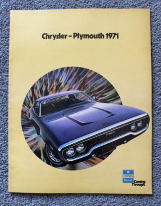1971 Plymouth Chrysler Range Brochure Valiant, Fury, Barracuda, Satellite