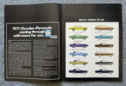 1971 Plymouth Chrysler Range Brochure Valiant, Fury, Barracuda, Satellite - Image 2