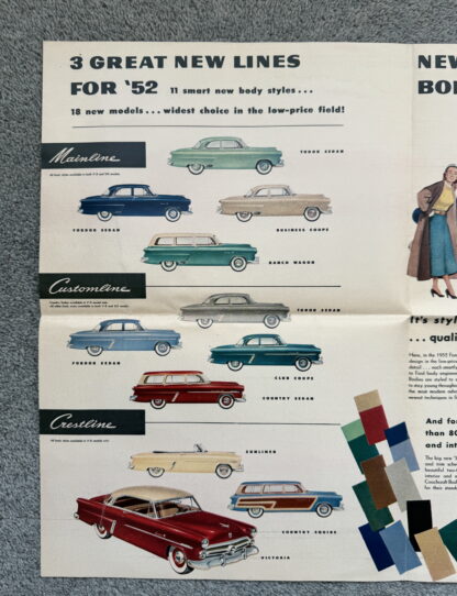1952 Ford Range Brochure Crestline, Customline, Mainline, Wagons - Image 4