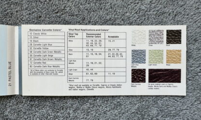 1979 Chevrolet Range Paint Colours Brochure Impala, Caprice, Camaro, Nova - Image 2