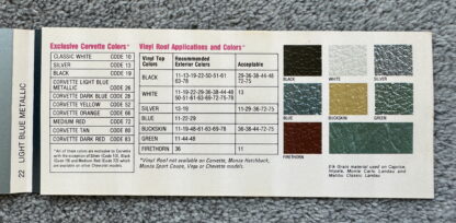 1979 Chevrolet Range Paint Colours Brochure Impala, Caprice, Camaro, Nova - Image 6