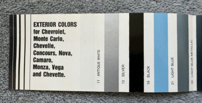 1979 Chevrolet Range Paint Colours Brochure Impala, Caprice, Camaro, Nova - Image 2