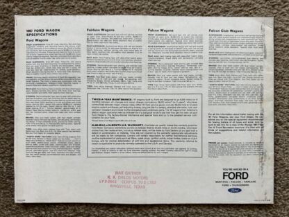 1967 Ford Wagon Range Brochure Falcon, Fairlane, Ranch, Squire - Image 14