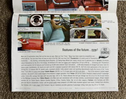 1962 Ford Range Brochure Falcon, Fairline, Thunderbird, Galaxie, Wagons - Image 3
