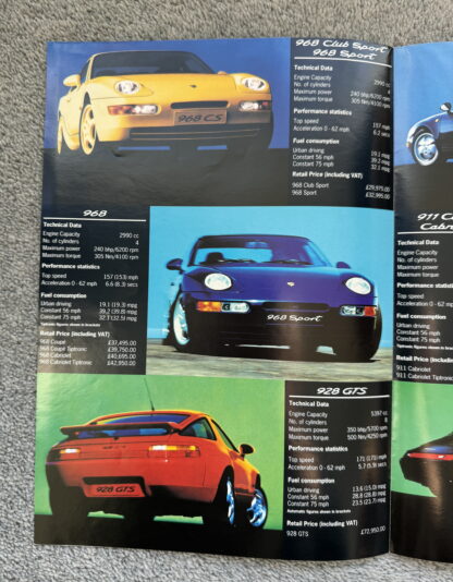 1994 Porsche 911, 968, 928, Carrera Brochure - Image 9