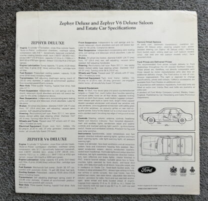 1967 Ford Zephyr Mark IV Deluxe Brochure - Image 3