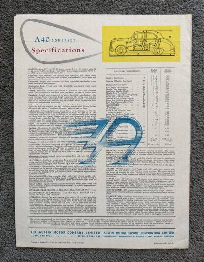 1953 Austin A40 Somerset Brochure - Image 7