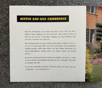 1954 Austin A40, A50 Cambridge Brochure - Image 3