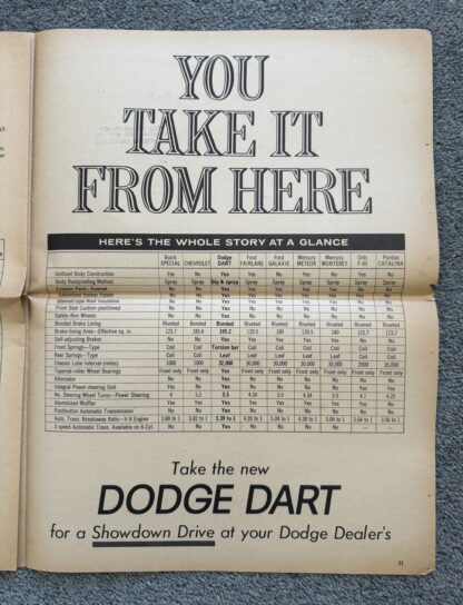 1961 Dodge, Ford, Chevrolet, Oldsmobile, Pontiac Range Comparison Brochure - Image 12