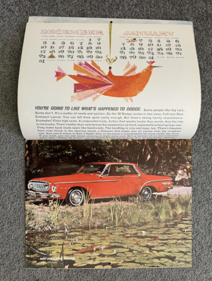 1962 Dodge Dart, Lancer Calendar Brochure - Image 3