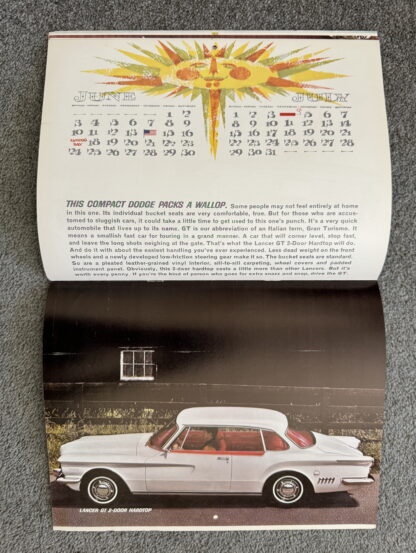 1962 Dodge Dart, Lancer Calendar Brochure - Image 6