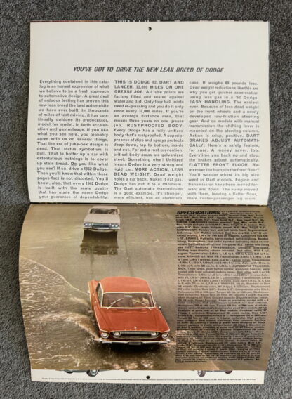 1962 Dodge Dart, Lancer Calendar Brochure - Image 9