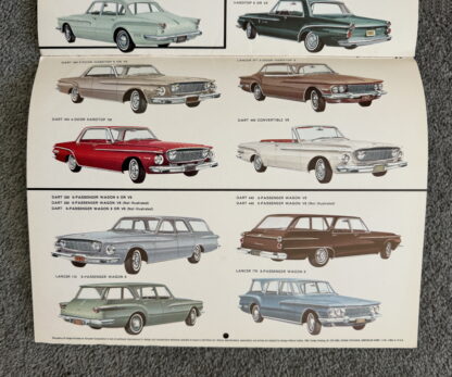 1962 Dodge Dart, Lancer Calendar Brochure - Image 12