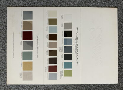 1981 Cadillac Range Exterior Colours Brochure - Image 2