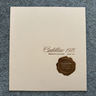 1978 Cadillac Range Brochure Eldorado, Fleetwood, Seville, DeVille