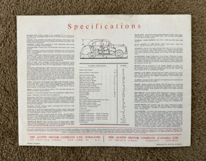 1952 Austin A40 Somerset Brochure - Image 4