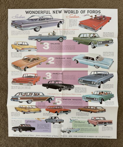 1960 Ford Range Brochure Falcon, Fairlane, Thunderbird, Galaxie, Wagons - Image 3