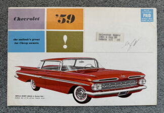 1959 Chevrolet Range Impala Bel Air Biscayne Kingswood Brochure